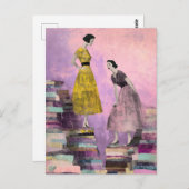 Zwei Frauen - gemischte Mediencollagen Postkarte (Vorne/Hinten)