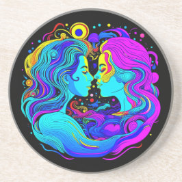 Zwei Frauen Getränkeuntersetzer