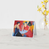 Zwei Frauen im Café Karte (Gelbe Blume)