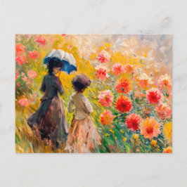 Zwei Frauen in Dahlia Feiertagspostkarte