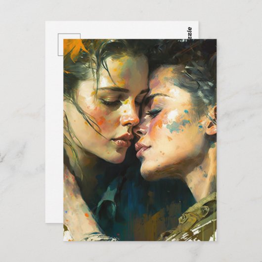 Zwei Frauen in der Liebe Postkarte (Vorne/Hinten)