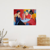 Zwei Frauen in einem Café - Drucken Poster (Küche)