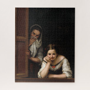 Zwei Frauen in einem Fenster von Bartolome Esteban Puzzle