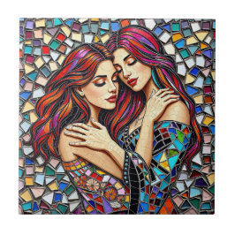 Zwei Frauen in Liebe | Imitats Mosaik Tile Style Fliese