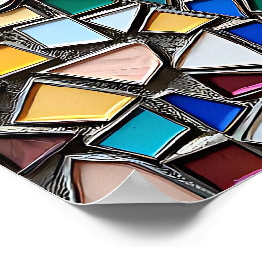 Zwei Frauen in Liebe | Imitats Mosaik Tile Style Poster (Ecke)