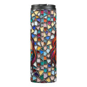 Zwei Frauen in Liebe | Imitats Mosaik Tile Style Thermosbecher (Rückseite)