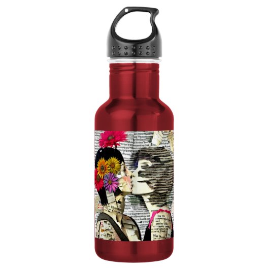 Zwei Frauen in Liebe | Pride Kiss Edelstahlflasche (Vorderseite)