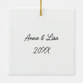 Zwei Frauen in Liebe | Pride Kiss Keramikornament (Rückseite)