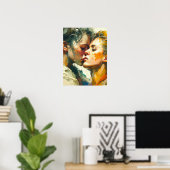 Zwei Frauen Kiss Poster (Heimbüro)