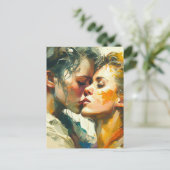 Zwei Frauen küssen Postkarte (Stehend Vorderseite)