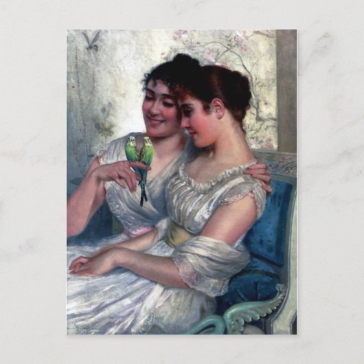 zwei Frauen lieben Vogelschwestern Postkarte (Vorderseite)