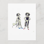 Zwei Frauen mit lockigen Haaren Postkarte (Vorderseite)