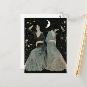 Zwei Frauen tanzen im Mondlicht Postkarte