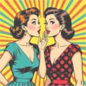 Zwei Frauen tratschen Geheimnisse Pop Art Aufkleber (Vorderseite)