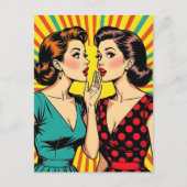 Zwei Frauen tratschen Geheimtitelfreundschaft Postkarte (Vorderseite)