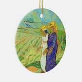 Zwei Frauen überqueren die Felder von Vincent van  Keramik Ornament (Rechts)