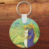 Zwei Frauen überqueren die Felder von Vincent van  Schlüsselanhänger (Vorderseite)