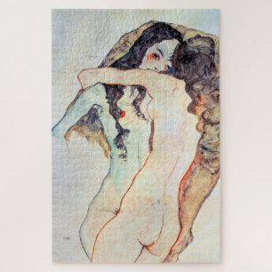 Zwei Frauen umarmen sich Egon Schiele Puzzle