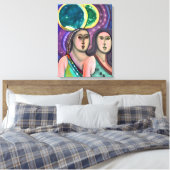 Zwei Frauen unter dem Mond Leinwanddruck (Insitu (Schlafzimmer))