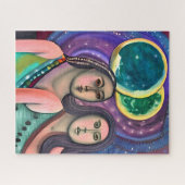 Zwei Frauen unter dem Mond Puzzle (Horizontal)