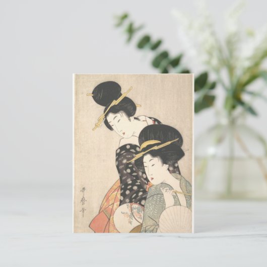 Zwei Frauen (Utamaro) Postkarte (Stehend Vorderseite)