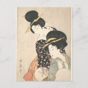 Zwei Frauen (Utamaro) Postkarte