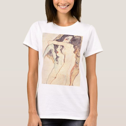 Zwei Frauen verehren Egon Schiele T-Shirt (Vorderseite)
