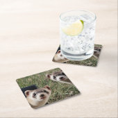 Zwei Frettchen Rechteckiger Pappuntersetzer (Vor Ort)