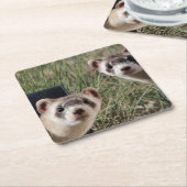 Zwei Frettchen Rechteckiger Pappuntersetzer (angewinkelt)