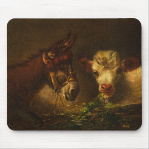 Zwei Freunde (Esel und Lamm) (Nutztiere) Mousepad