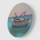 ZWEI FREUNDE IN EINER DINGHY Wall Clock Große Wanduhr (Winkel)