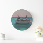 ZWEI FREUNDE IN EINER DINGHY Wall Clock Große Wanduhr (Zuhause)