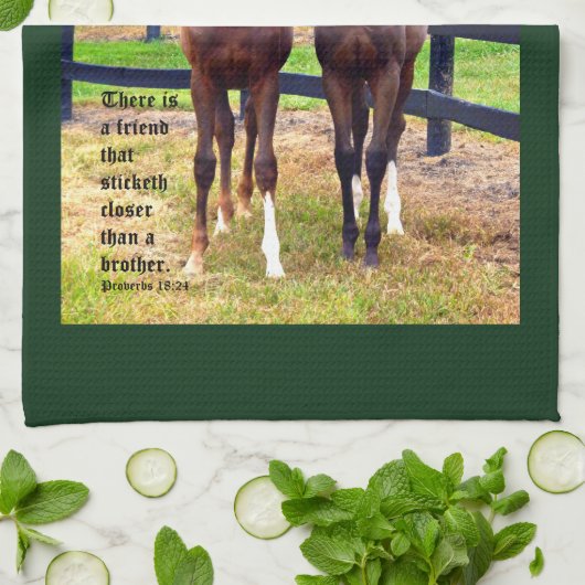 Zwei Freunde mit Sprichwörtern 18:24 Geschirrtuch (Gefaltet)