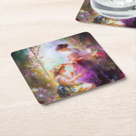 Zwei Freunde Rechteckiger Pappuntersetzer (angewinkelt)