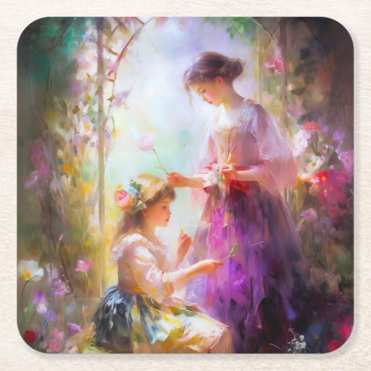 Zwei Freunde Rechteckiger Pappuntersetzer (Vorderseite)