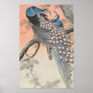 Zwei Friedenstruppen auf dem Zweig Bäume von Ohara Poster
