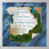 Zwei Friedenstruppen auf grün grüner Seide Poster (Vorne)