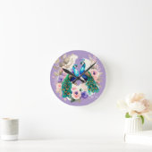 Zwei Friedenstruppen Lila Runde Wanduhr (Zuhause)