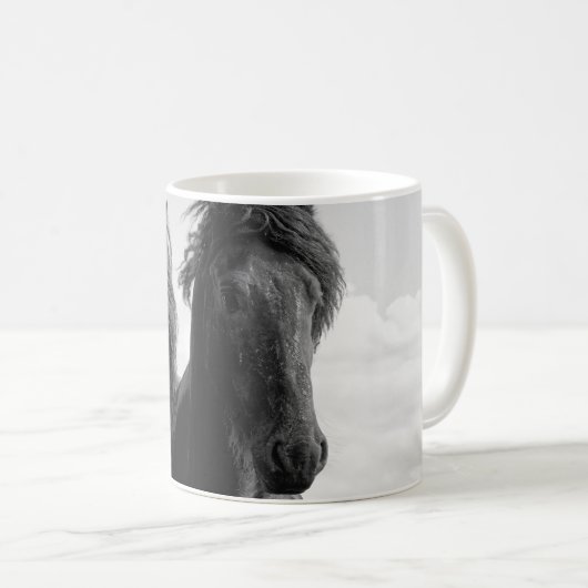 Zwei friesische Stallions. Kaffeetasse (VorderseiteRechts)