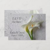Zwei frische Calla-Lilien Save The Date (Vorne/Hinten)