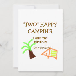Zwei fröhliche Camping-Kinder zum 2. Geburtstag Einladung