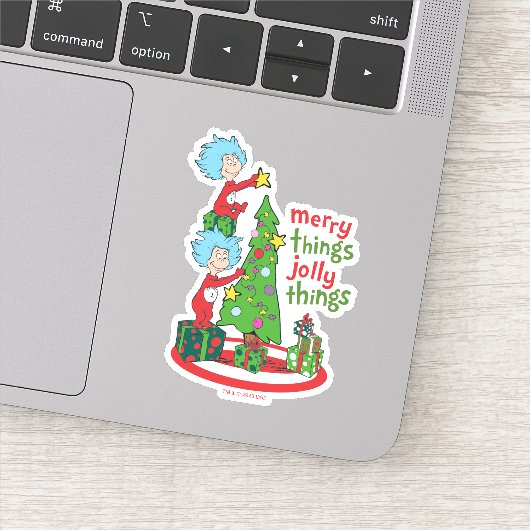 Zwei fröhliche Dinge, die sich in den Jolly-Dingen Aufkleber (Detail)