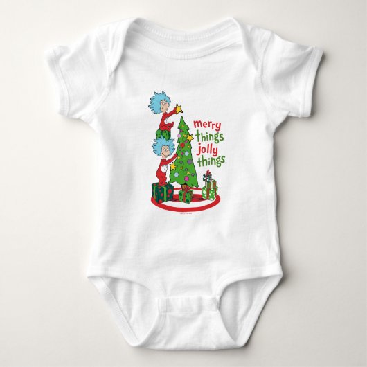 Zwei fröhliche Dinge, die sich in den Jolly-Dingen Baby Strampler (Vorderseite)