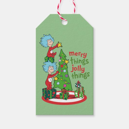 Zwei fröhliche Dinge, die sich in den Jolly-Dingen Geschenkanhänger (Vorderseite)