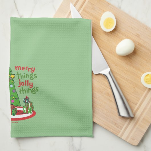 Zwei fröhliche Dinge, die sich in den Jolly-Dingen Geschirrtuch (Viertel Falte)