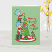 Zwei fröhliche Dinge, die sich in den Jolly-Dingen Karte (Gelbe Blume)