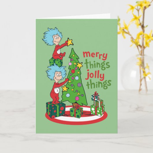 Zwei fröhliche Dinge, die sich in den Jolly-Dingen Karte (Gelbe Blume)