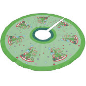 Zwei fröhliche Dinge, die sich in den Jolly-Dingen Polyester Weihnachtsbaumdecke (Schrägansicht)