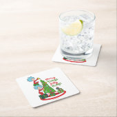 Zwei fröhliche Dinge, die sich in den Jolly-Dingen Rechteckiger Pappuntersetzer (Vor Ort)