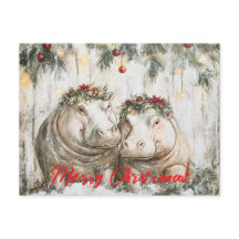 Zwei fröhliche Hippos